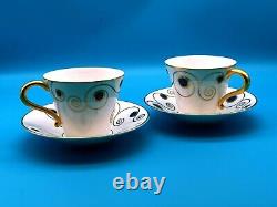 Vintage Set of Two Tea/Coffee Cups and Saucers Jewel Design Elia Porcelain