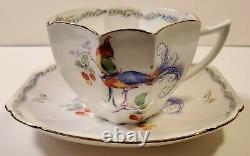 Vintage Shelley China Queen Anne Birds of Paradise Teacup and Saucer Set RARE