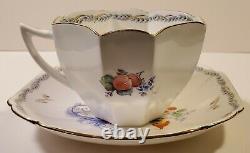 Vintage Shelley China Queen Anne Birds of Paradise Teacup and Saucer Set RARE
