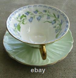 Vintage Shelley Harebell Oleander Teacup And Saucer Set England Excellent