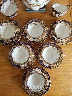 Vintage Staffordshire Tea Set with Teapot 6 Tea Cup and Saucers & More