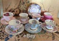 Vintage Tea Cup & Saucer Sets 7 English Bone and Fine Bone China Sets