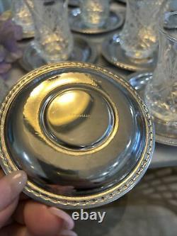 Vintage Tea Glasses/morroccan Turkish Style /tea Cups/set Of 10/cut Crystal