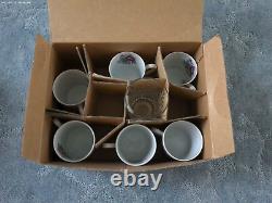 Vintage Turkish Decorative Espresso Coffee Cups Set Of 6 & A Glass Tea Cup