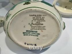 Vintage Wedgwood Napoleon Ivy Tea Set Service Pot Sugar Cream Cup Saucer 1939