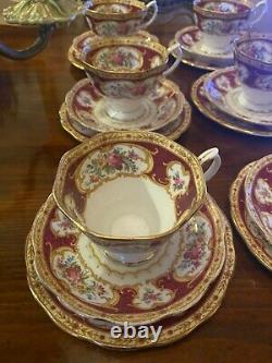 Vintage set of 6 Lady Hamilton Royal Albert Tea cup / Saucer and Cake Plate