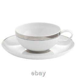 Vista Alegre Domo Platinium Porcelain Tea Cup & Saucer Set of 4