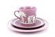 WEDGWOOD Tea Set Trio Lilac Jasperware Teacup Saucer Cake Plate Vintage Pink