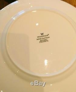 Wedgewood Signet Platinum Dinner Set White Tea cups Plates Bowls Gravy Cream Jug