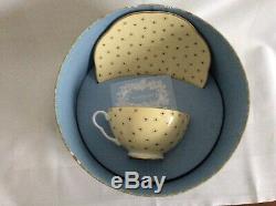 Wedgewood polka dot tea cup and saucer unused in box set of four