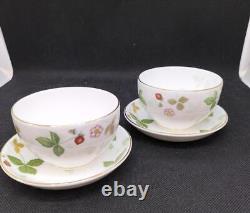 Wedgwood 2 Pcs Set 8.0 cm Japanese Tea Cup & Saucer Porcelain Wild Strawberry
