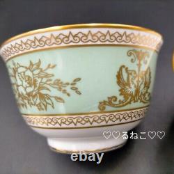Wedgwood Columbia Sage Green Oriental Tea Cup with Lid Pair Set
