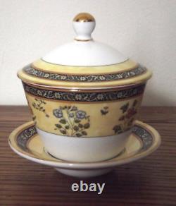 Wedgwood England Bone China India Chinese Tea Cup With Lid & Saucer Set Rare