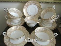 Wedgwood Florentine Gold England Set Of 10 Tea Cup And Saucer