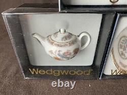 Wedgwood Kutani Crane Mini Tea Set Teapot Sugar Bowl Creamer Bread Plate Cup