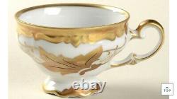 Weimar Jutta White/Gold (6) Demitasse Tea Cups/ Saucers Set