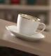 White Bone China Dotted Tea Coffee Cups Saucer Set, 9 x 5 x 9 Centimeter, 12 Pcs