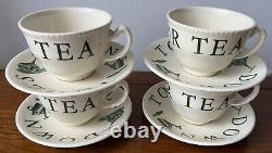 Wood & Son Tools Down Time For Tea Set 4 Cups & Saucers-england