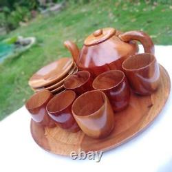 Wooden Handmade DurableTea Cup Kit Handicrafts Natural Eco Friendly Complete Kit