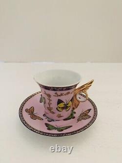 Yedi Porcelain Expresso Butterfly Vintage Expresso Cup and Saucer Set of 6