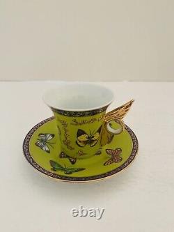 Yedi Porcelain Expresso Butterfly Vintage Expresso Cup and Saucer Set of 6